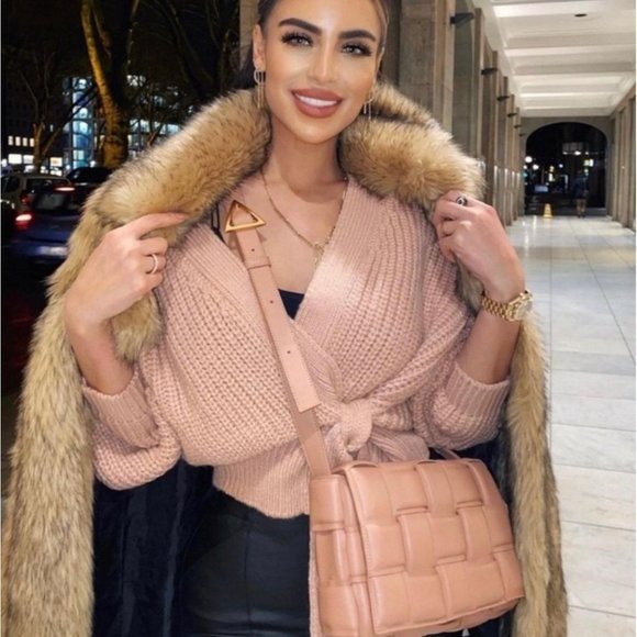 Zara Sweaters - NWT Zara Cropped Belted Cardigan Pink Sz S